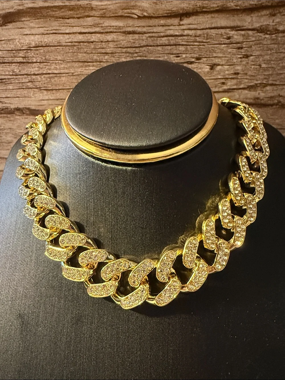 Men's Iced Out Gold Plated Diamond Cuban Link Chain Necklace